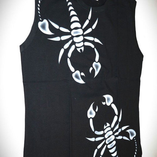Handmade Unisex Scorpion Airbrush Tank Top XL