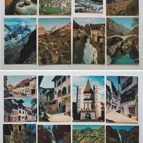 PACKAGE WITH 80 VINTAGE POSTCARDS FROM SWITZERLAND