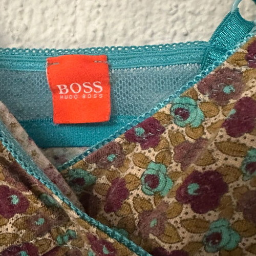 Hugo Boss babydoll floral top, adjustable straps, modal blend