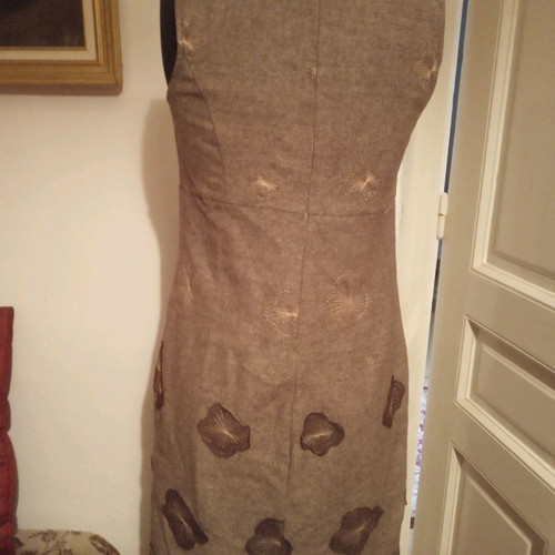 Dress with matching jacket decorated with fabric flowers and embroidery, size M