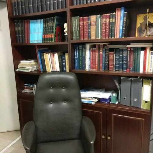 Office chair used with metal frame and leatherette upholstery