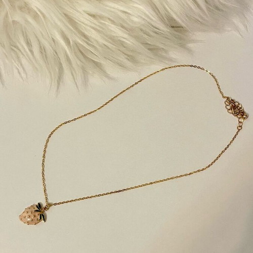 Strawberry Necklace new, beige and pink