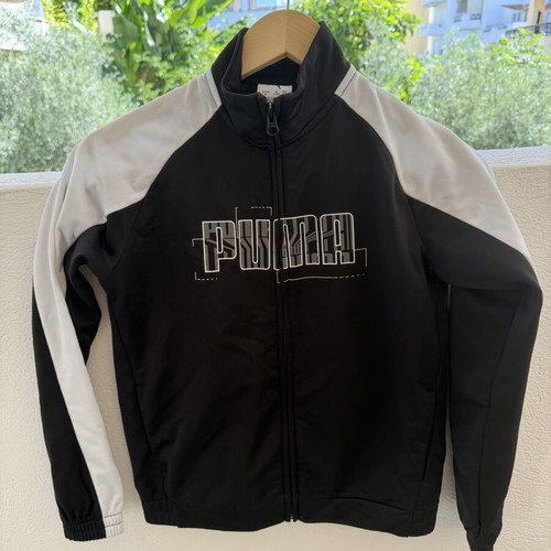 Puma sports jacket like new, size 11-12 years (152 cm), black and white