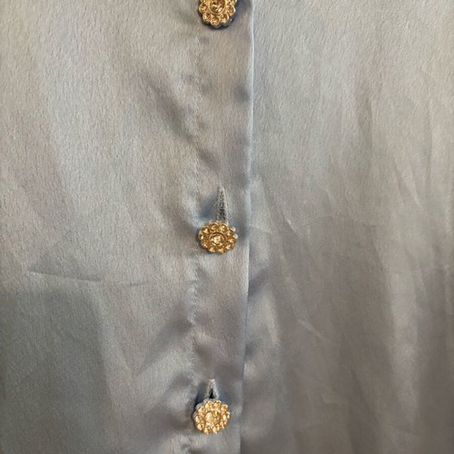 Shirt turquoise with rhinestone buttons like new