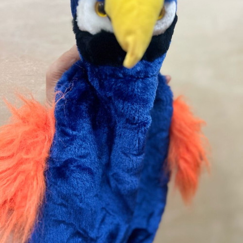 Plush Parrot Puppet New Theater Toy Germany 1997 Blue