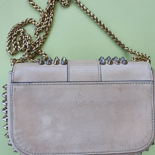 Christian Louboutin crossbody bag used, gray and beige