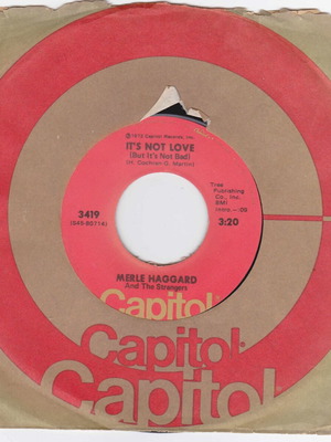 Merle Haggard And The Strangers 45 RPM vinyl record used, country