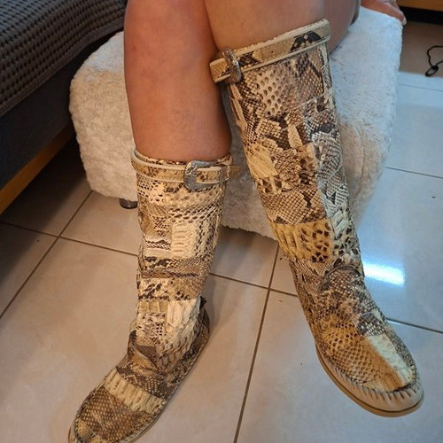 Hector Riccione women's leather boots size 40 like new, beige and brown