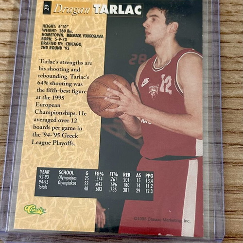 Dragan Tarlac Olympiakos Classic NBA 1995 card