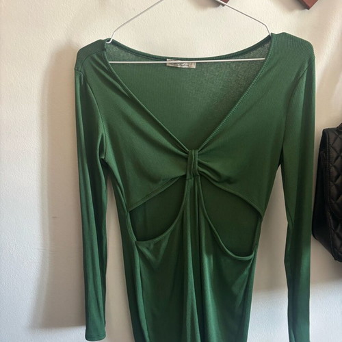 Green short dress like new, size M