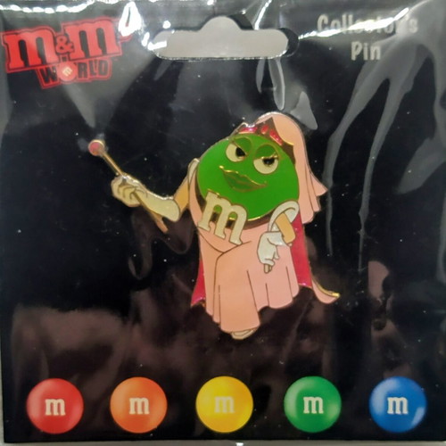 Collectible large M&M's World Ms. Green princess pin new