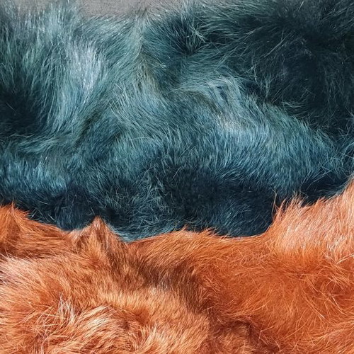 Fur collar scarves used, set of 2, brown and green shades