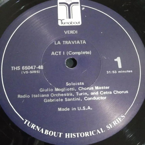 Maria Callas Verdi La Traviata 2 LP set used, classical
