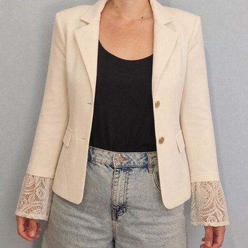 Shine white jacket with lace like new