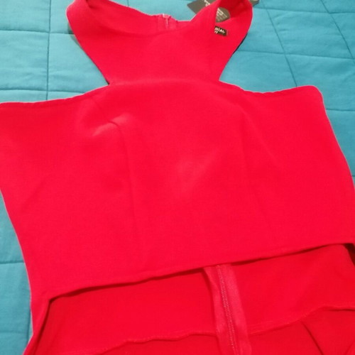Red crepe jumpsuit New Imperial size M new with cut out