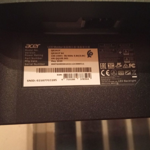 Acer Nitro QG241Y 23.8" Full HD 75Hz monitor used, screen damage