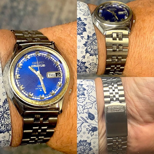 Seiko 5 Actus used men's watch with blue and white dial