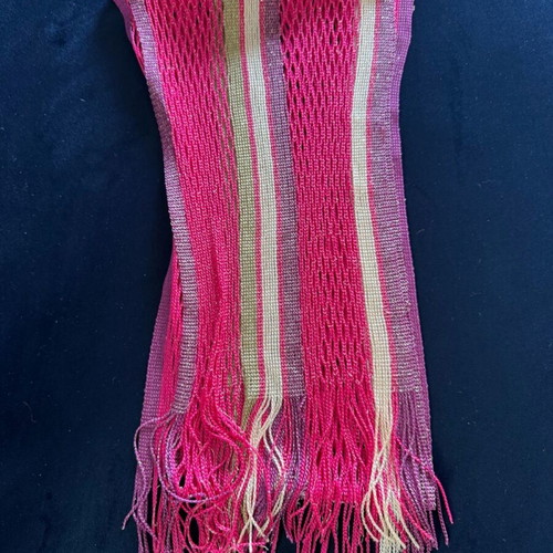 Thin multicolor scarf like new with openwork design and shine