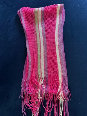 Thin multicolor scarf like new with openwork design and shine