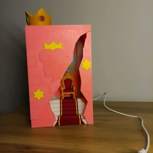 Princess Peach Castle lamp like new with RGB effects