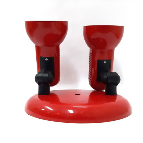 Vintage double wall lamp red metal adjustable spots E27 like new