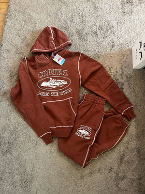 Corteiz CRTZ Alcatraz Tracksuit size S new, brown terracotta