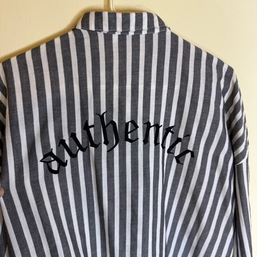 Cotton shirt H&M white and grey like new, size M