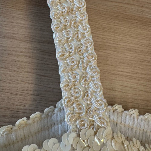 Evening top with sequins like new, sugar color, size L