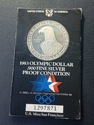 1983 USA Olympic Silver Dollar Proof Coin