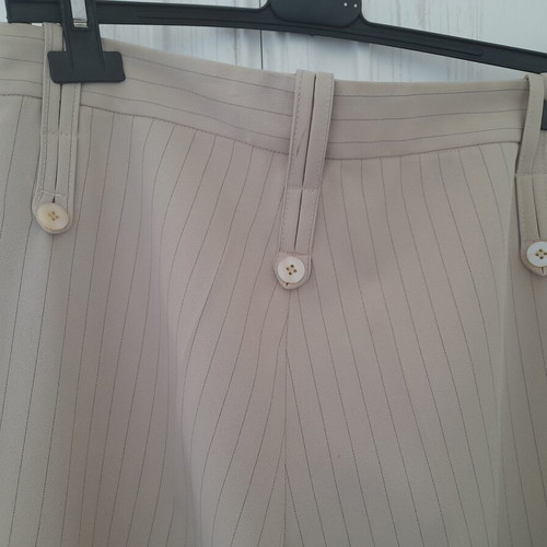 Fabric pants like new, straight cut, beige and blue, size S