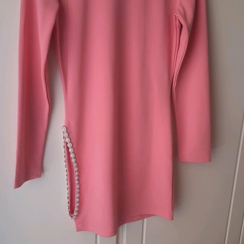 Bubblegun mini dress new pink with sexy thigh slit M/L