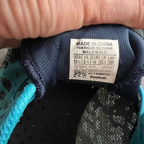 Reebok All Terrain Super OR running shoes, size 44, turquoise black