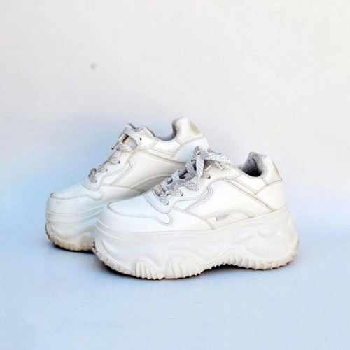 Buffalo Chunky Platform Sneakers white used, Y2K style, size 37