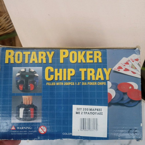 Rotary set 200 poker chips with 2 decks new