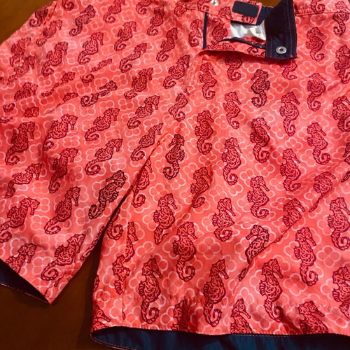 Parah men's swimwear size L new, coral with seahorses