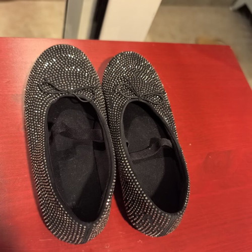 Zara children's black ballerinas with rhinestones, size 31, used