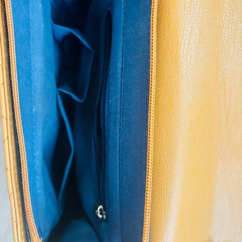 Quilted Mustard Shoulder Bag like new with gold chain