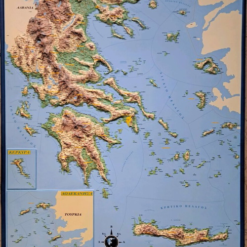 Collectible geophysical map of Greece new, 1998 edition, 96×67