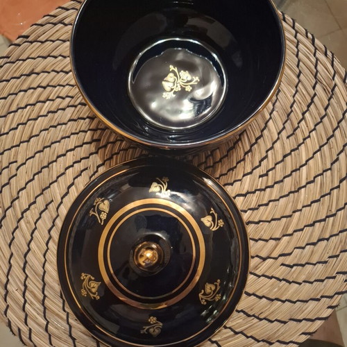 M.T. Ceramics vintage χειροποίητη κεραμική μπιζουτιέρα με χρυσό 24Κ