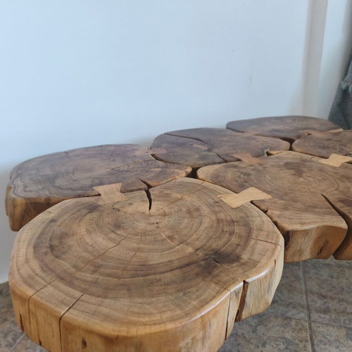 Solid coffee table used, 60x90 cm