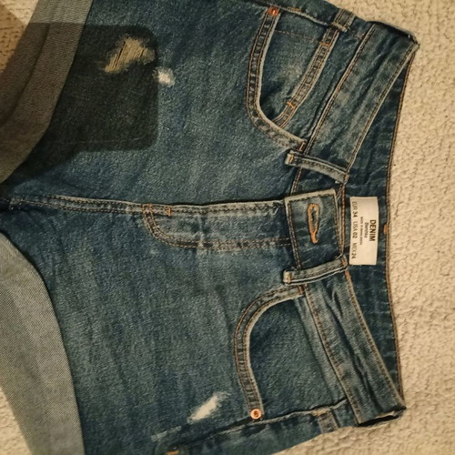 Bershka denim shorts used, size 34, blue