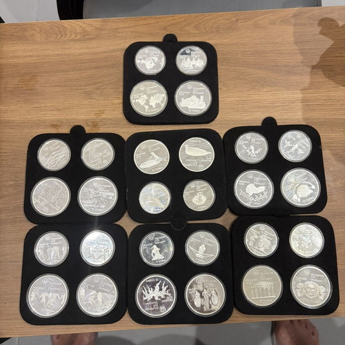 Complete Collection of 28 Silver Coins 925 Montreal 1976 Olympics New