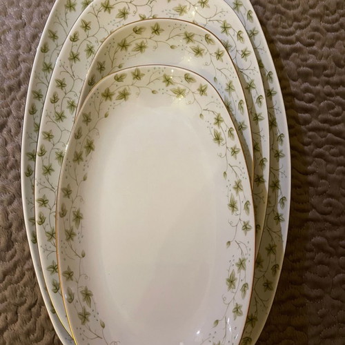 Chodziez porcelain dinnerware set from Poland with gold finish new