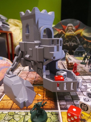 Floating Castle Dice Tower, 3D printed fantasy dice roller