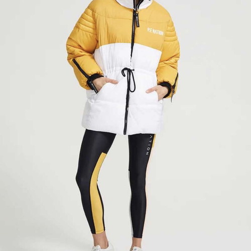 P.E Nation Full Court Jacket used women's winter parka white and yellow