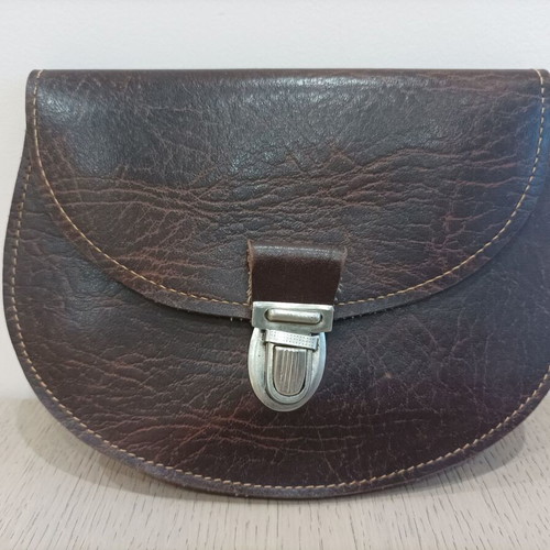 Retro document bag like new, brown natural leather