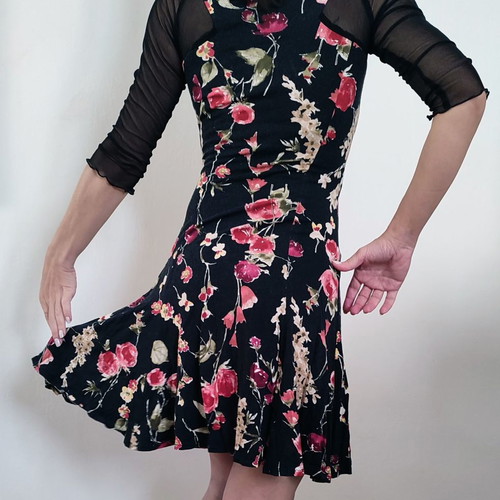NEMO floral long-sleeve dress used, size S, viscose