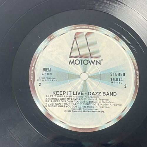 Dazz Band Keep It Live 1982 LP vinyl used, funk and soul