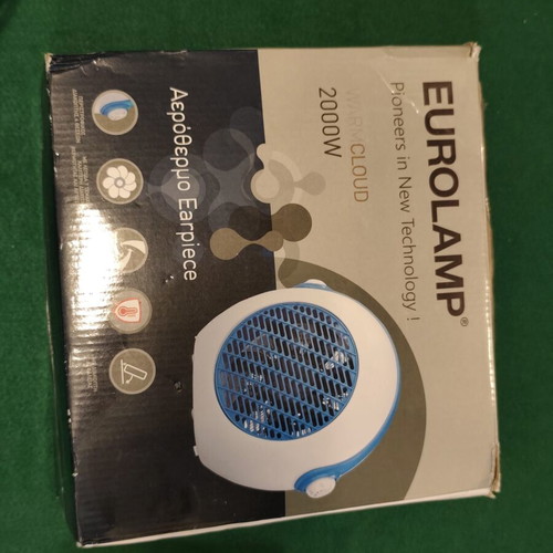 Eurolamp Warm Cloud 2000W table fan heater, white/blue