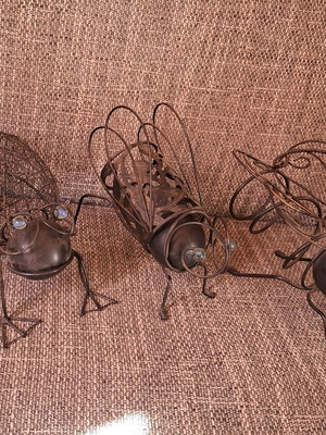 Decorative wrought iron bottle holders set of 3 used